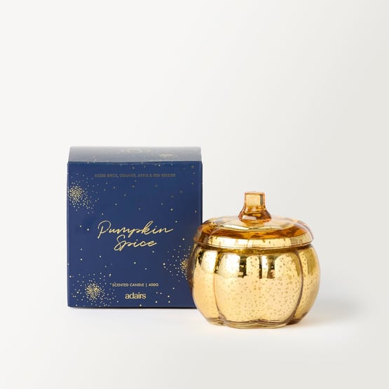 Halloween Gold Golden Pumpkin Candle