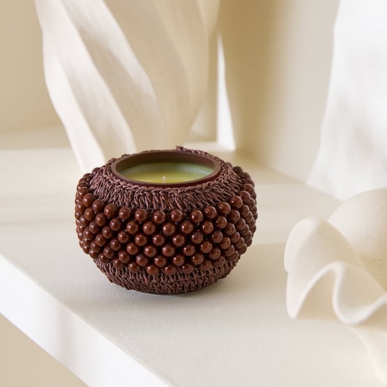 Elka Warm Ember Chocolate Beaded Candle 320g