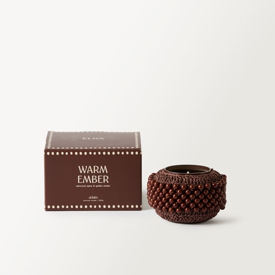 Elka Warm Ember Chocolate Beaded Candle 320g