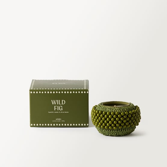 Elka Wild Fig Green Beaded Candle 320g
