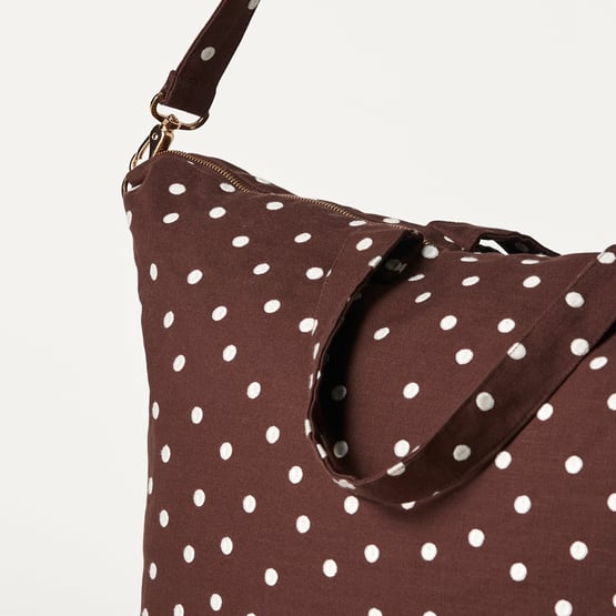 Polka Dot Chocolate Overnight Bag