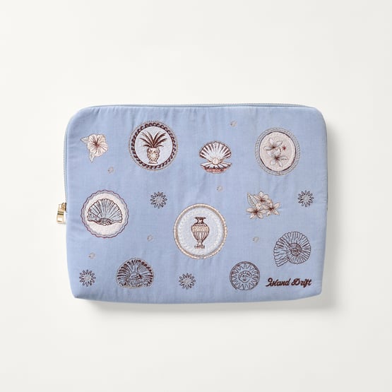 Island Drift Blue Laptop Cover