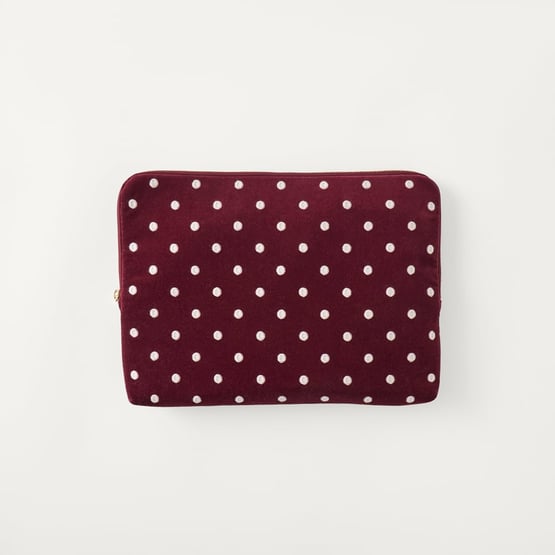 Burgundy Polka Dot Laptop Cover