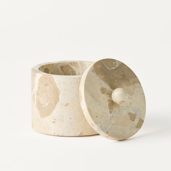 Luna Beige Marble Trinket Box
