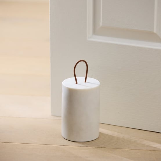 Mara White Marble Doorstop