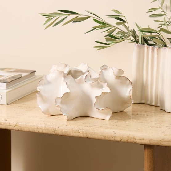 Frilly White Coral Sculpture