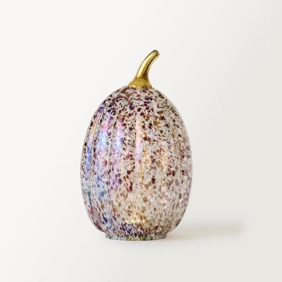 Halloween Multi LED Glass Pumpkin