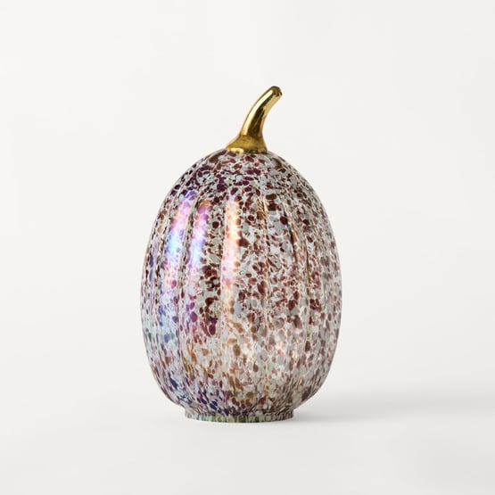 Halloween Multi LED Glass Pumpkin