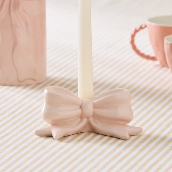 Coco Pink Bow Small Candleholder