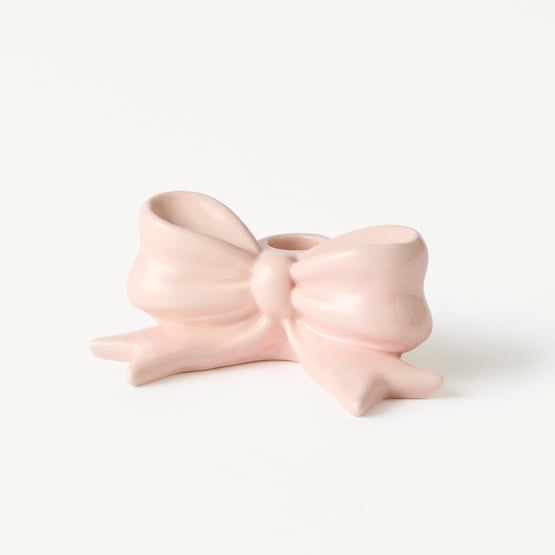 Coco Pink Bow Small Candleholder