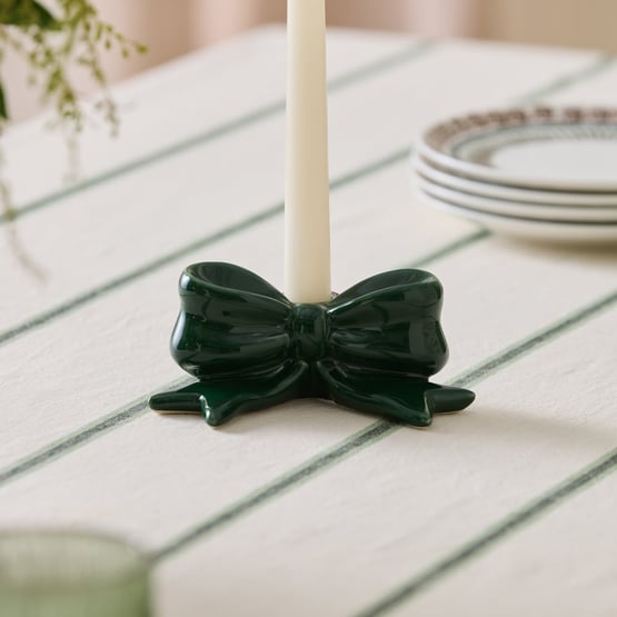 Coco Green Bow Small Candleholder