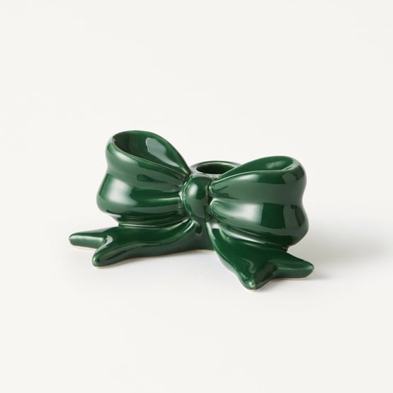Coco Green Bow Small Candleholder