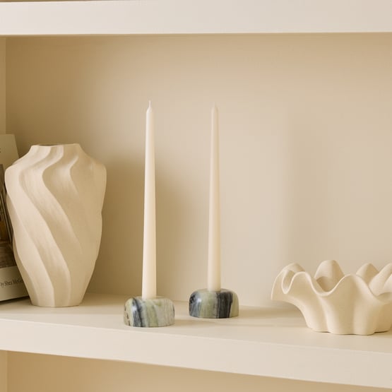 Terra Green Marble Candle Holder