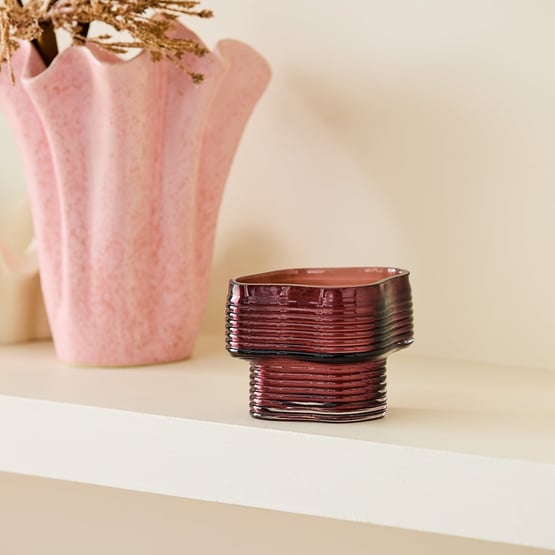 Ripple Burgundy Glass Bowl
