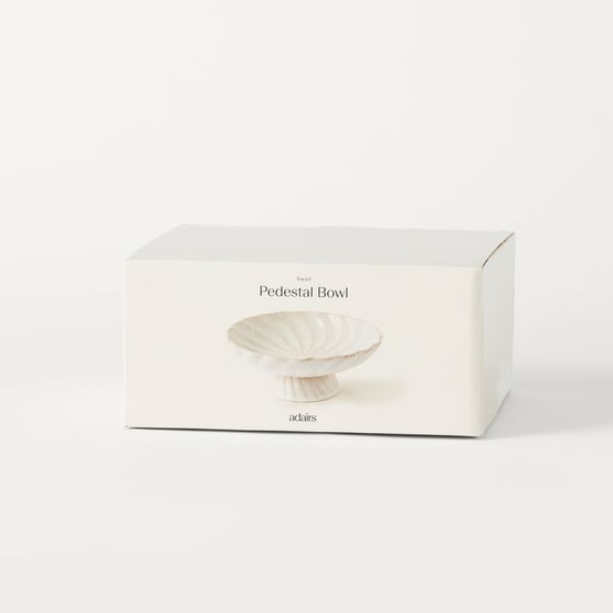 Swirl White Pedestal Bowl