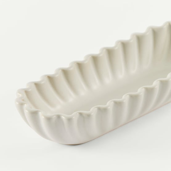Cora White Long Dish
