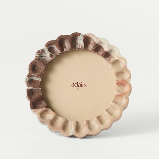 Marmo Red Levanto Marble Scalloped Round Frame