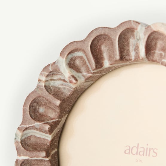 Marmo Red Levanto Marble Scalloped Round Frame