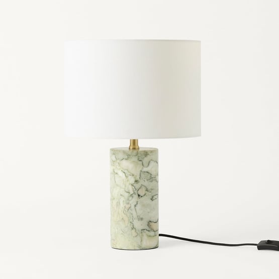 Bronte Natural Jade & Off White Marble Table Light