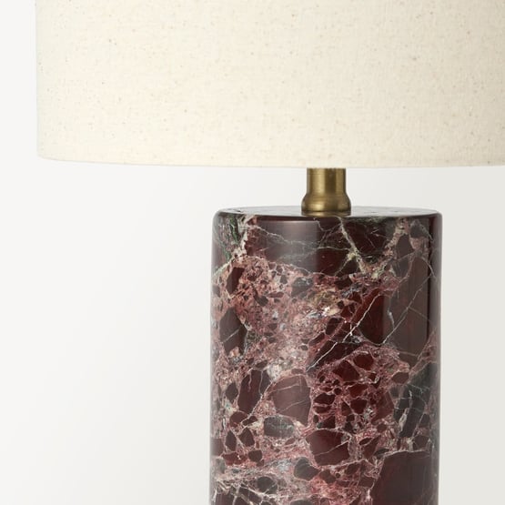 Bronte Burgundy & Off White Marble Table Light