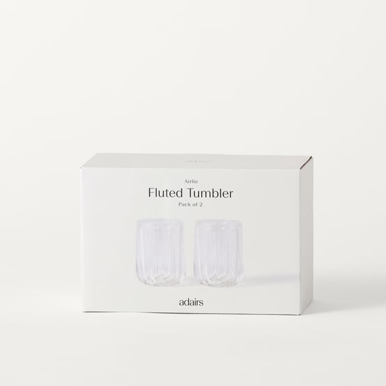 Airlie Clear Fluted Tumbler Pack of 2