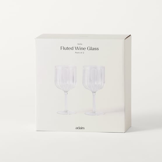 Airlie Clear Fluted Wine Glass Pack of 2