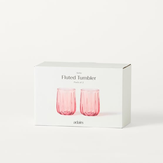 Airlie Pink Fluted Tumbler Pack of 2