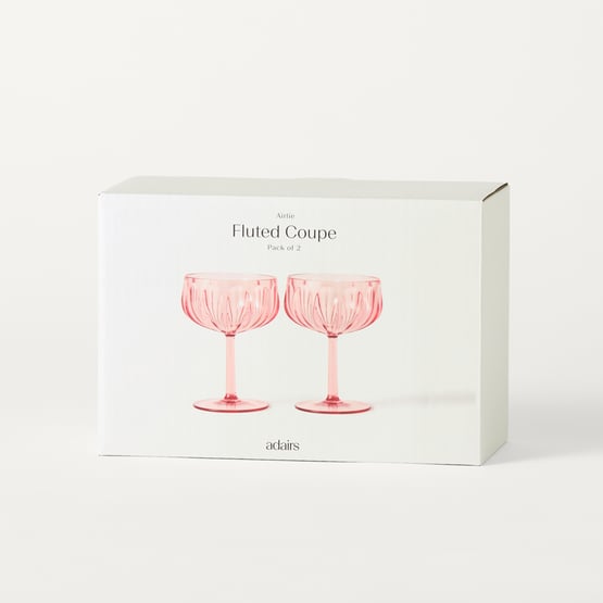 Airlie Pink Fluted Coupe Pack of 2