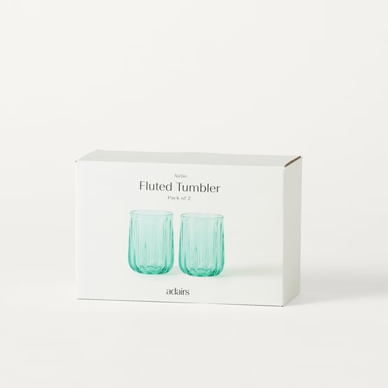 Airlie Green Fluted Tumbler Pack of 2