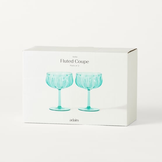 Airlie Green Fluted Coupe Pack of 2