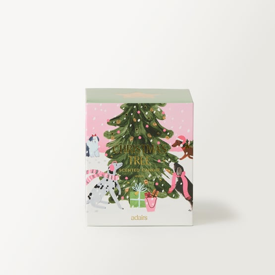Christmas Dogs Christmas Tree Clear Candle 400g