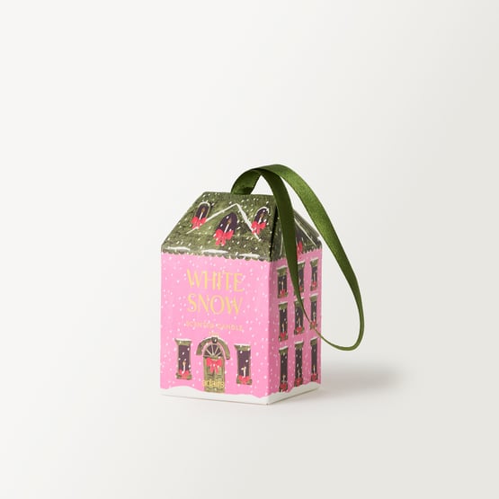 Christmas Village White Snow Clear Candle 70g