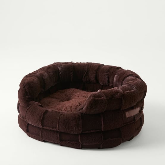Ziggy Chocolate Clea Recycled Fur Pet Bed