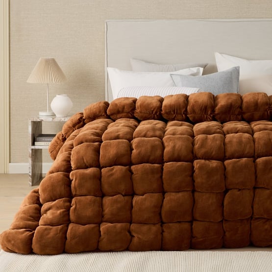 Marshmallow Umber Blanket