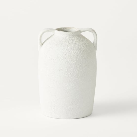 Urn White Textured Small Vase