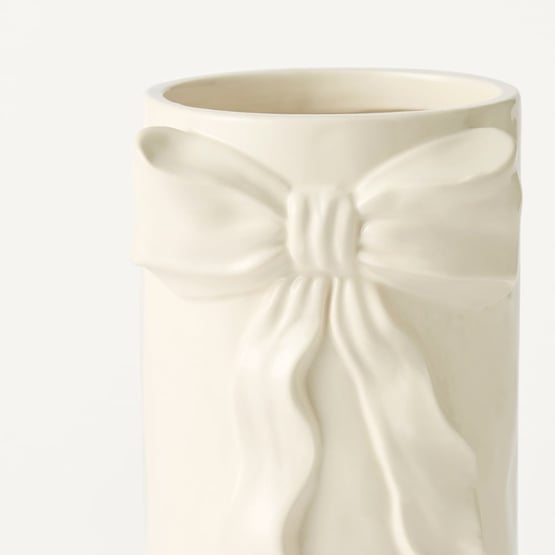 Coco White Bow Large Vase
