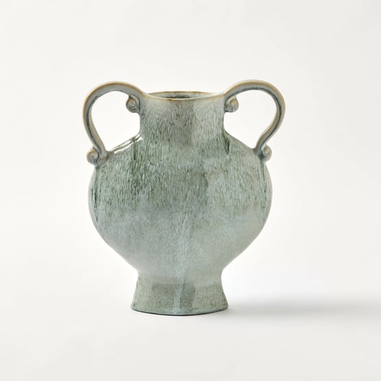 Flat Urn Vase Blue Blue