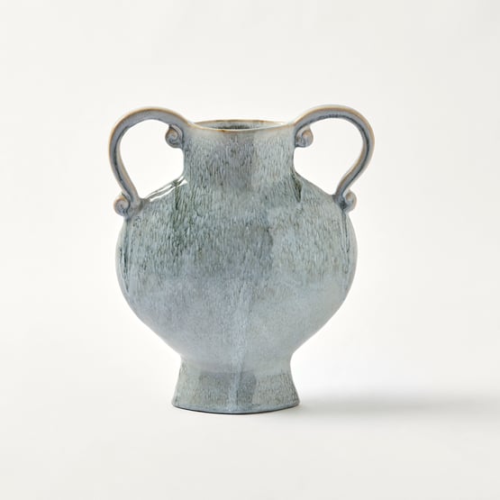 Flat Urn Blue Vase