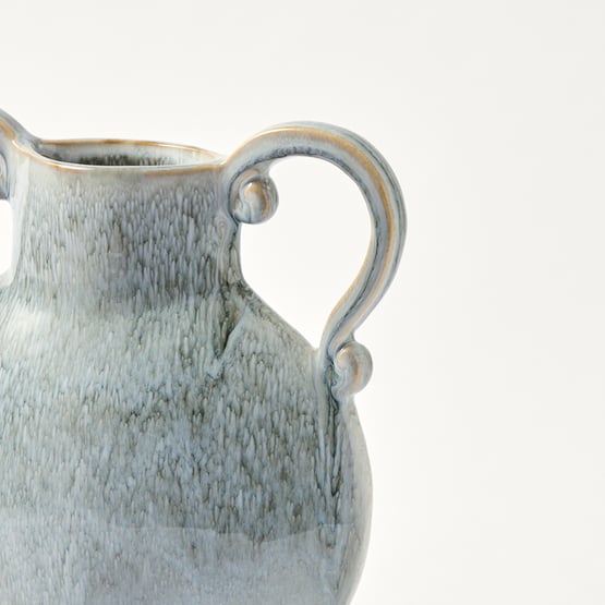 Flat Urn Blue Vase