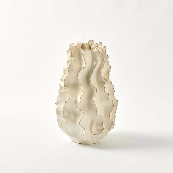 Frilly White Coral Large Vase