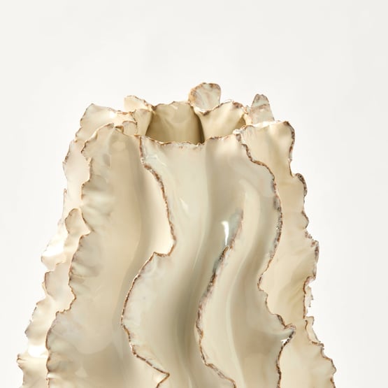 Frilly White Coral Large Vase