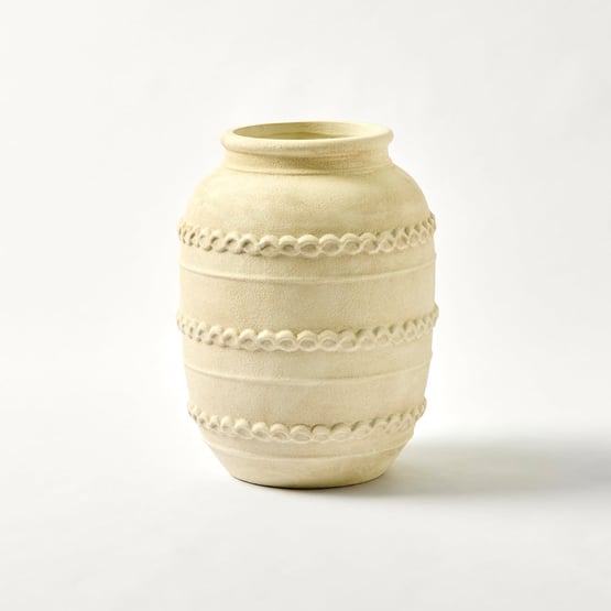 Grecian Ivory Textured Small Vase
