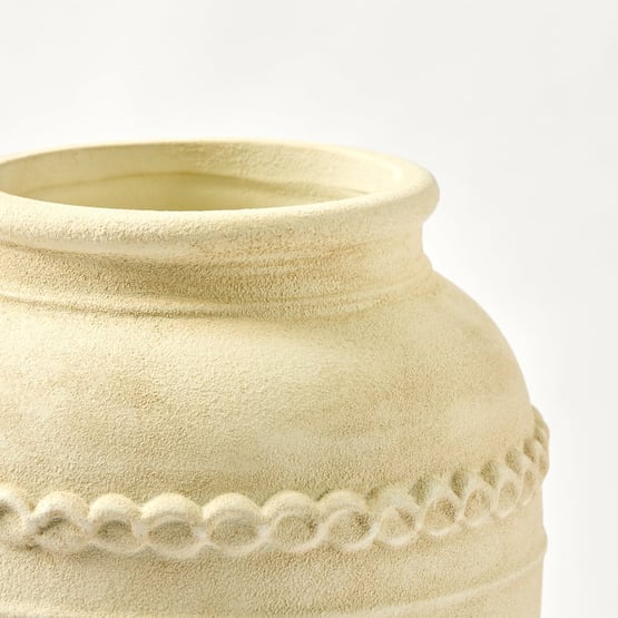 Grecian Ivory Textured Small Vase