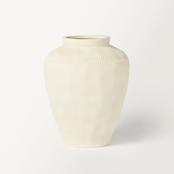 Grecian Ivory Textured Large Vase