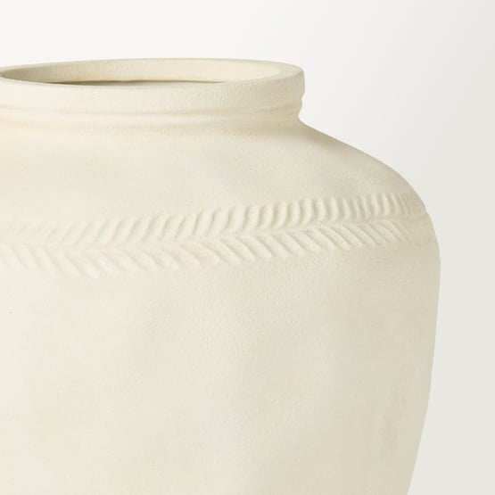 Grecian Ivory Textured Large Vase