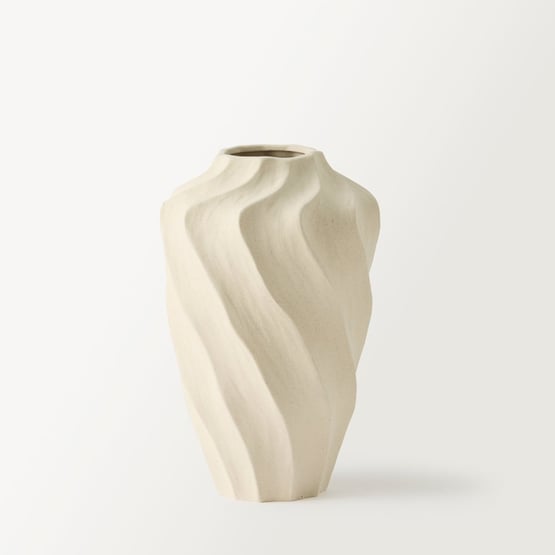 Aubrey White Twist Large Vase
