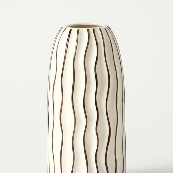 Linea Cream & Chocolate Tall Vase