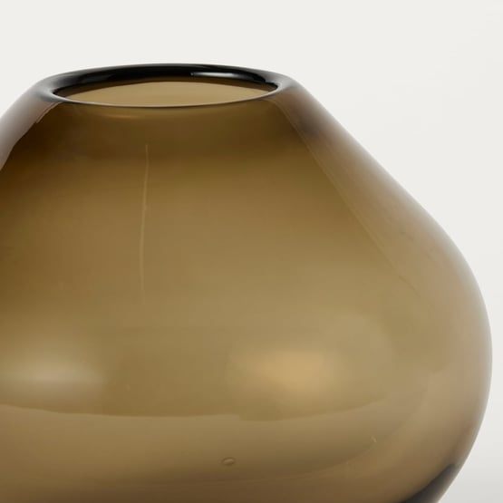 Vetro Brown Short Vase 