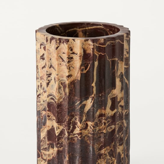 Marmo Red Levanto Marble Scalloped Vase