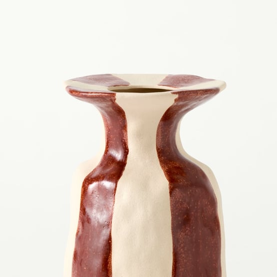 Tagari Cinnamon & White Tall Vase